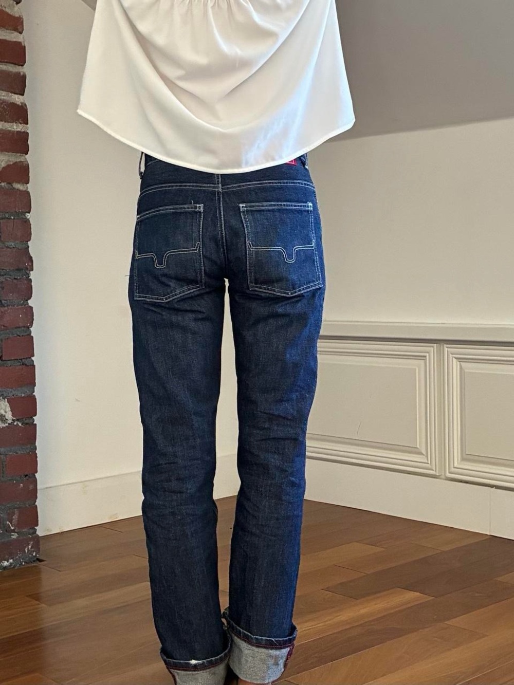Ranch Straight Bootcut dark indigo wash raw denim Jeans size -28
